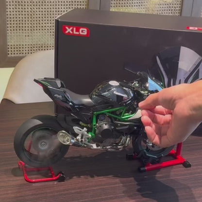 [Genuine]1:6 H2R Motorcycle Model with Engine Start, Throttle Control and Exhaust Injection Simulation, Diecast Motorcycle, Ideal Gift for Men